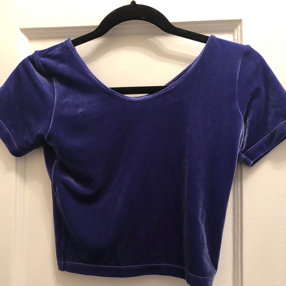 American apparel velvet crop top.